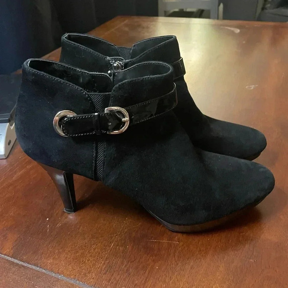 Bandolino suede‎ leather heeled ankle boot size 9.5 -S6 - Picture 1 of 13